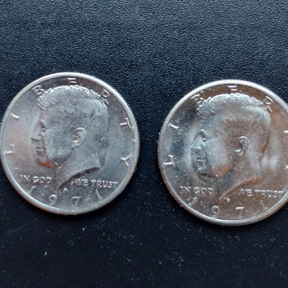 2-1971 DKennedy Half Dollar Coins. Prestige Condition